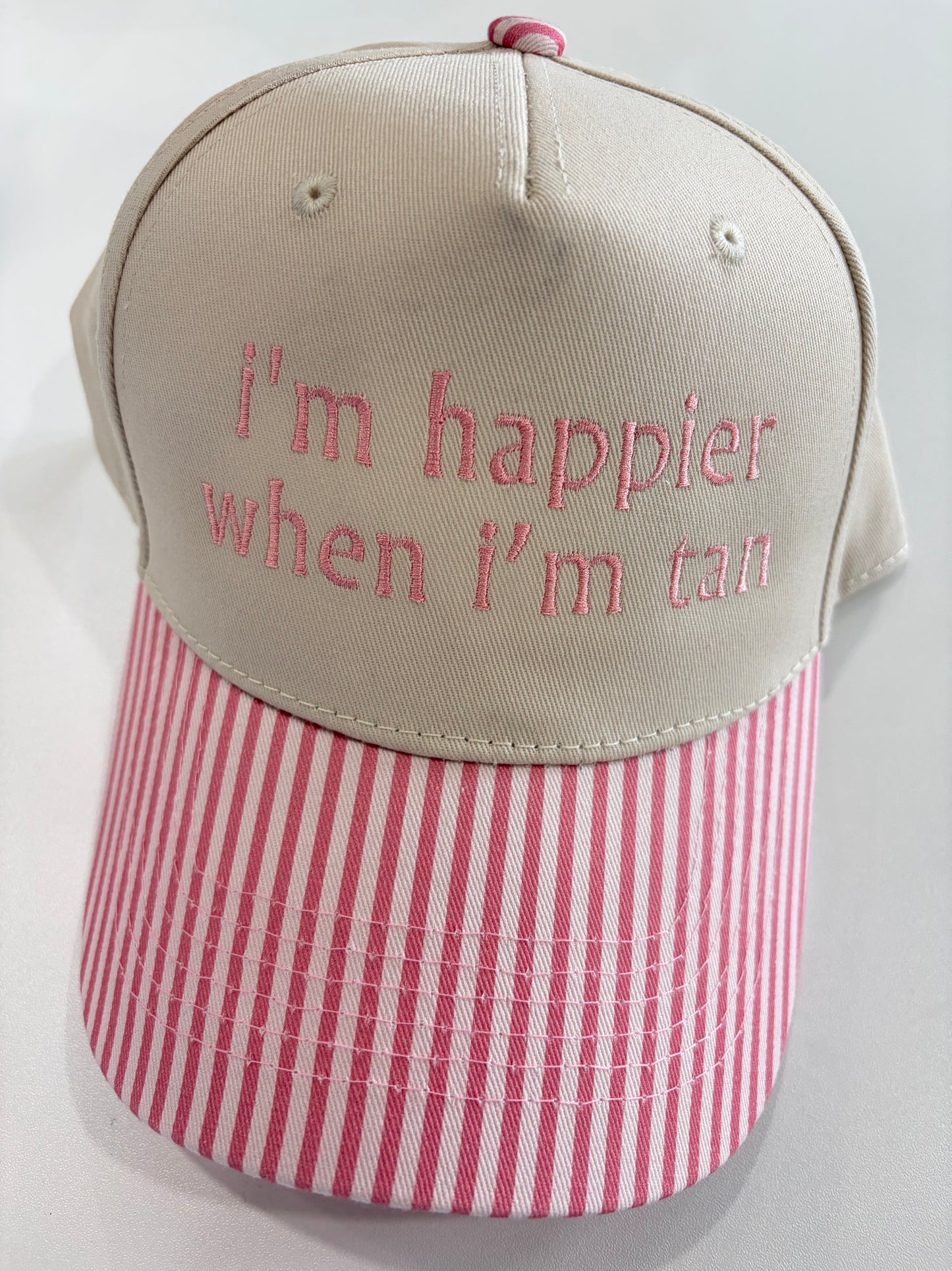 Custom striped bill embroidered hats