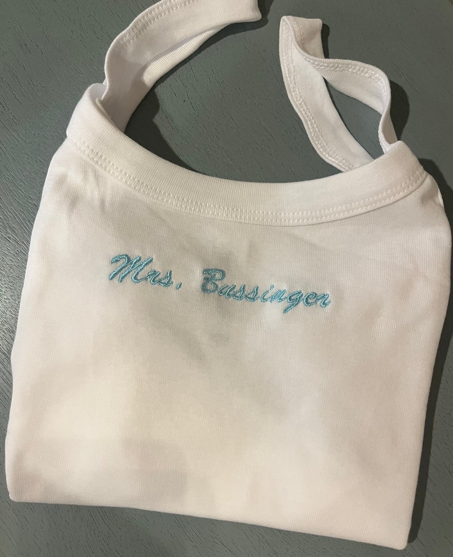 Custom embroidered bride set