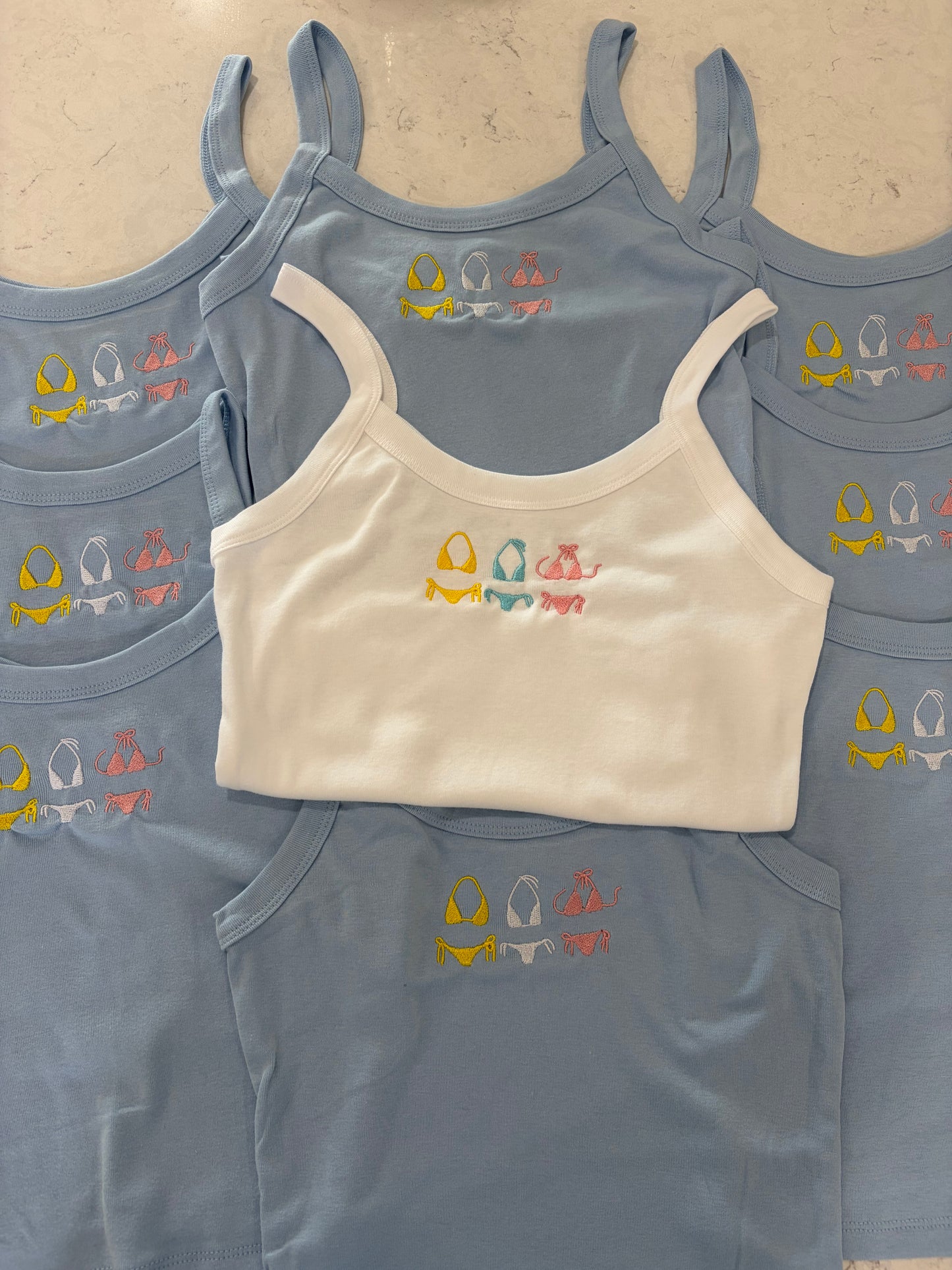 Bikini embroidered tank