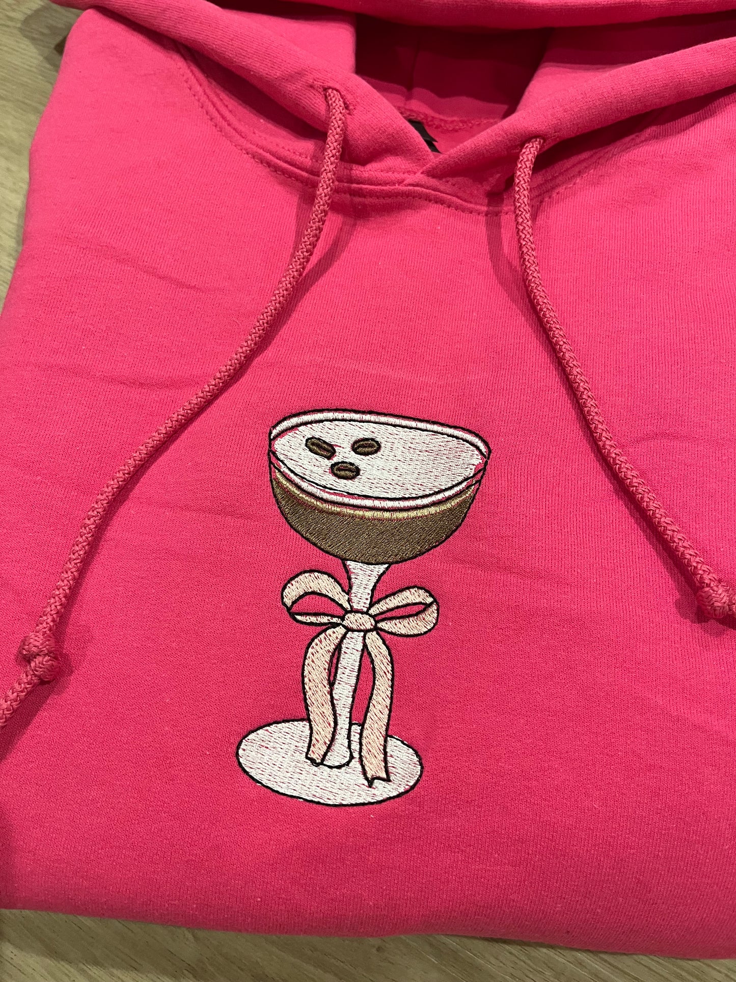 Espresso martini bow embroidered hoodie