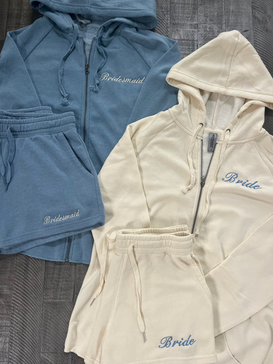 Zip up and shorts set