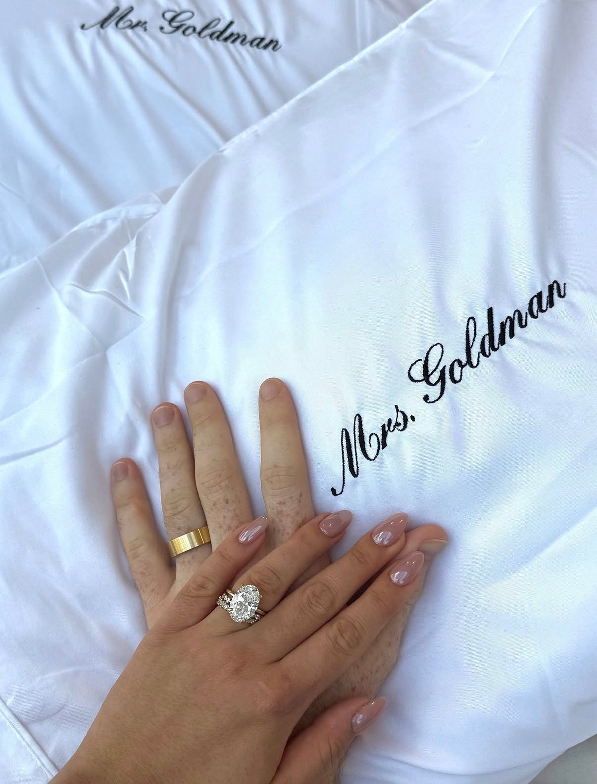MR AND MRS custom embroidered pillow cases