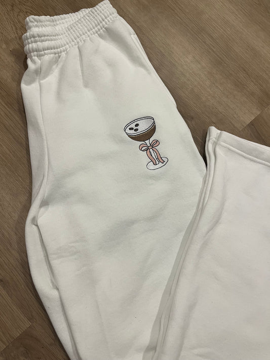 Espresso martini bow embroidered sweatpants