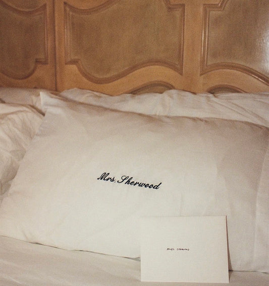 MR AND MRS custom embroidered pillow cases