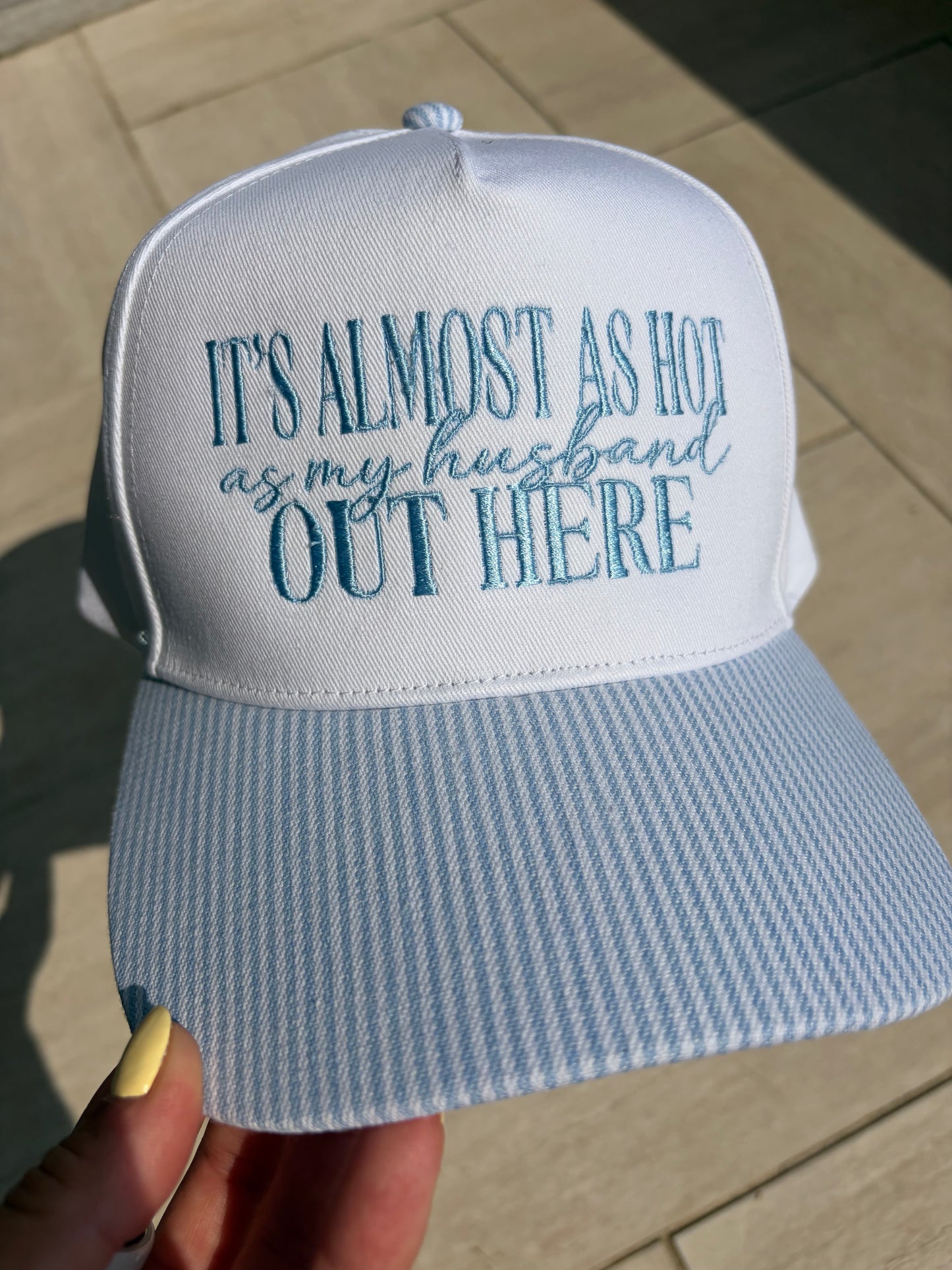 Hot as my husband embroidered hat