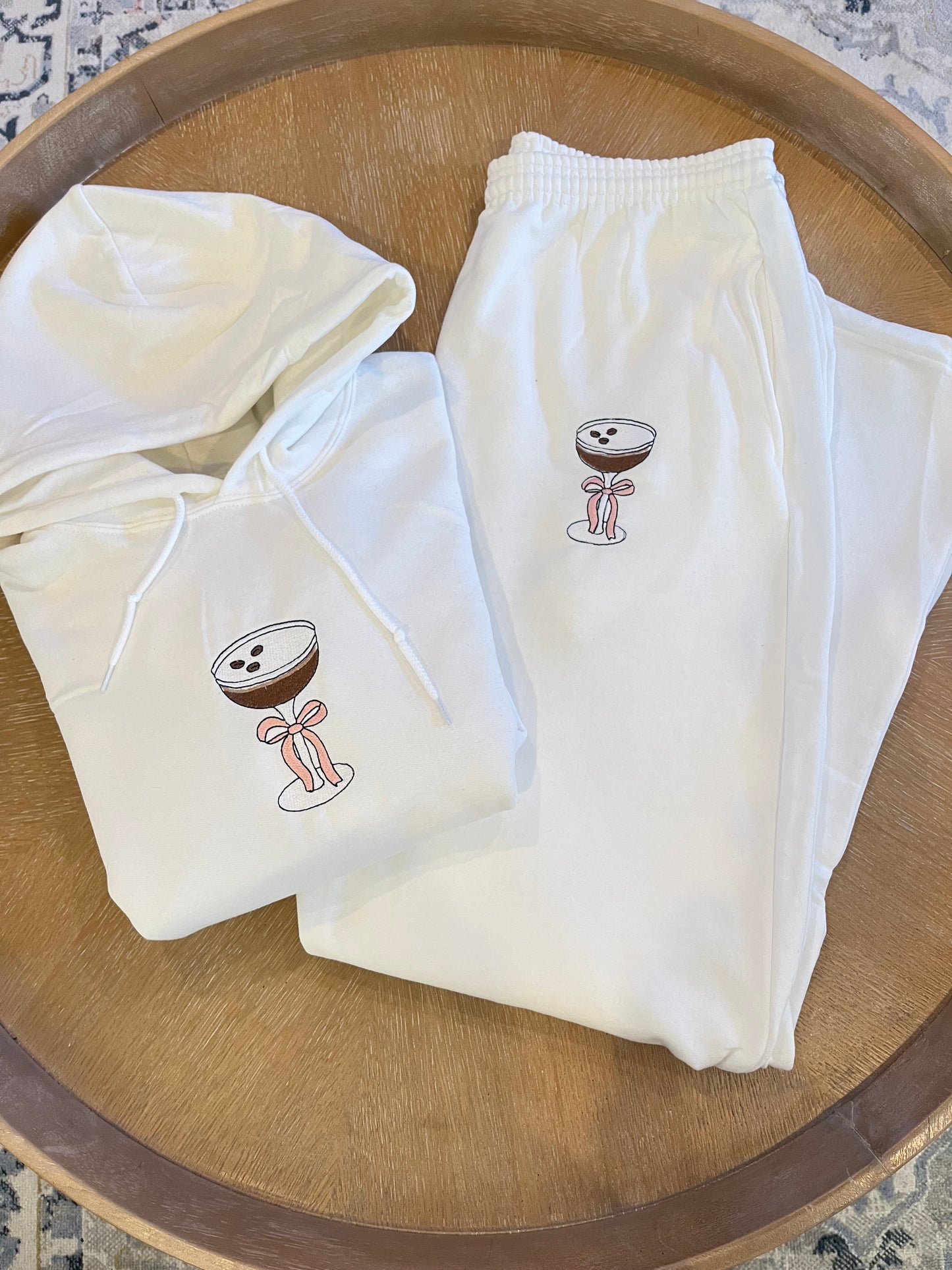 Espresso bow hoodie and sweatpants set