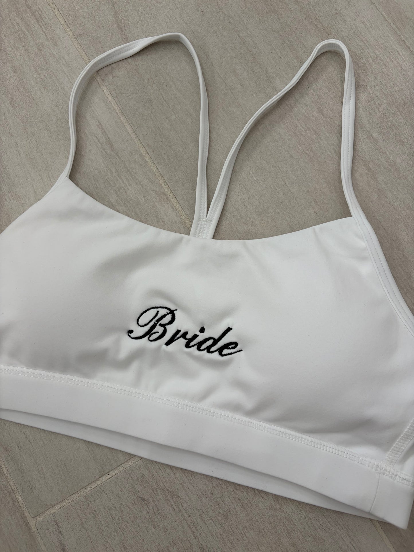 Custom embroidered sports bra