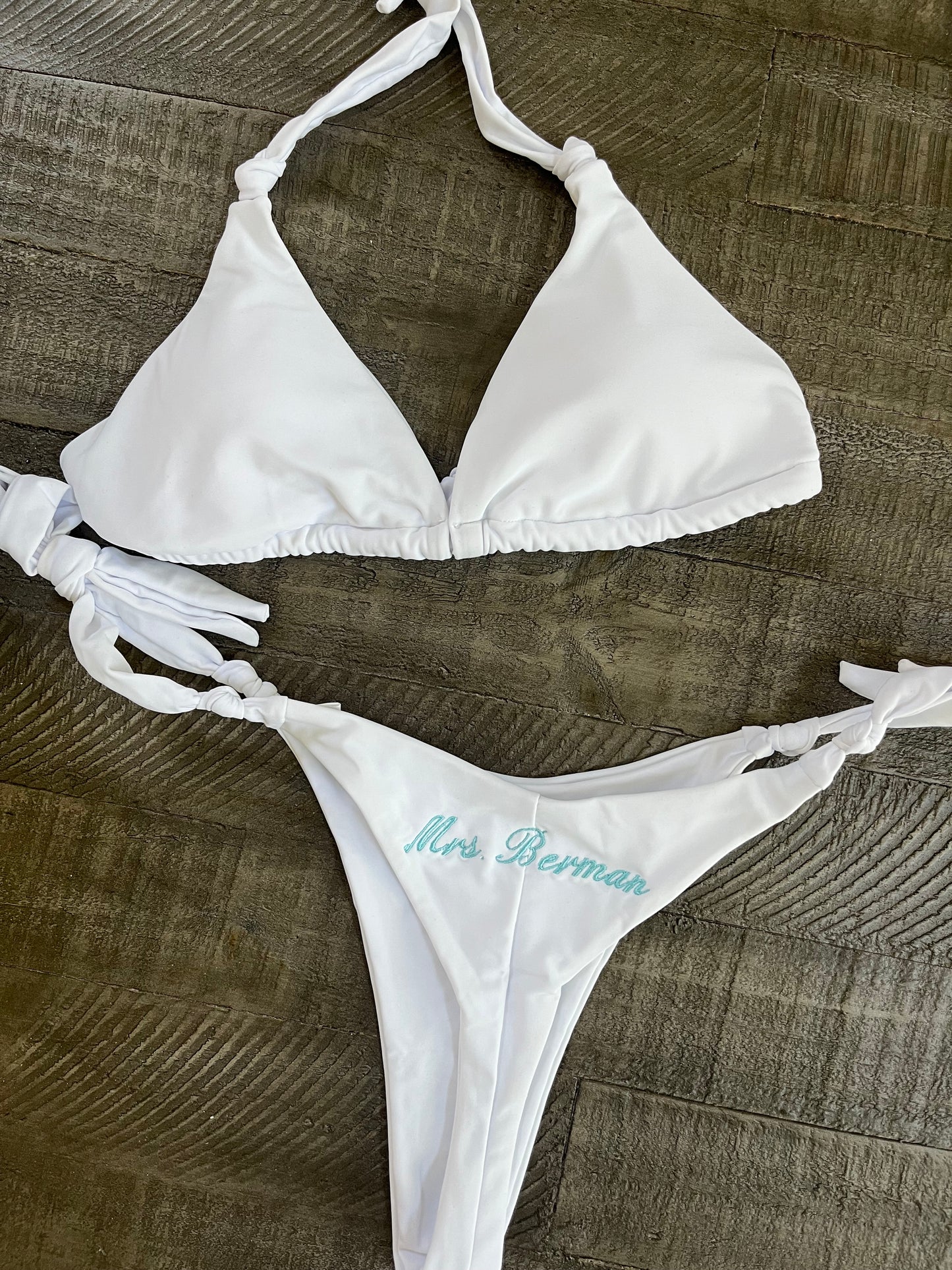 Custom embroidered bikini set