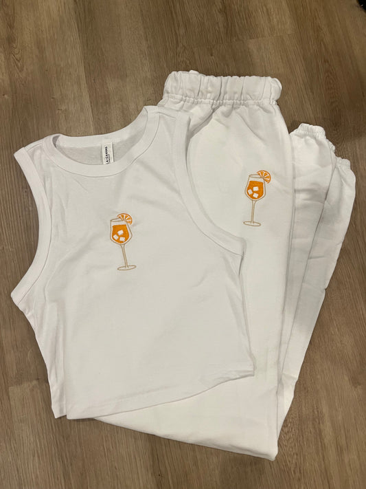 Aperol Spritz embroidered set