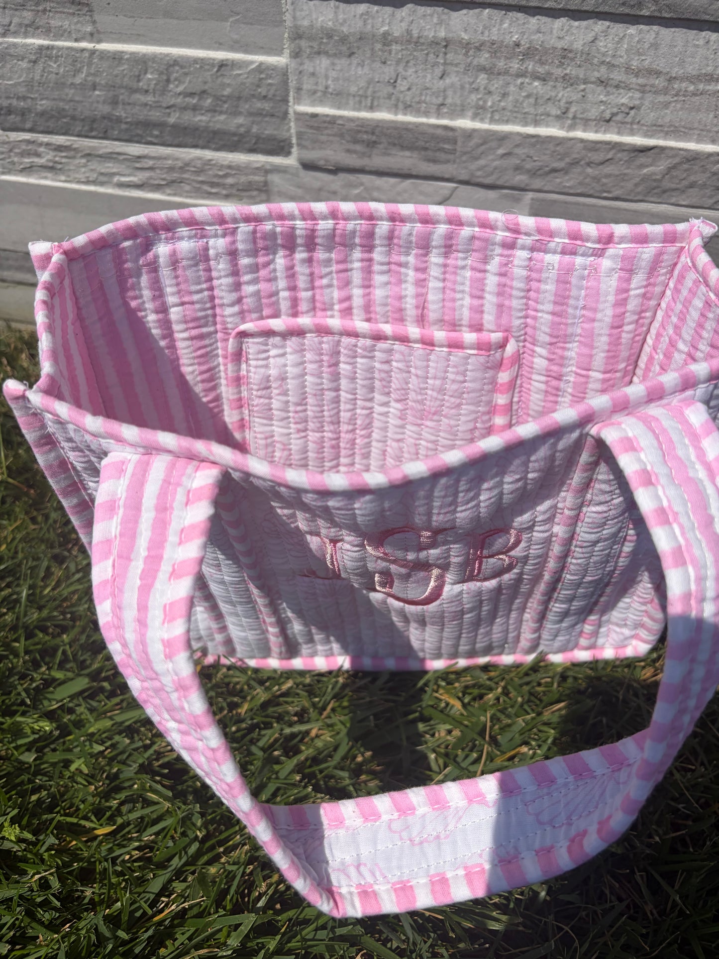 Pink seashell mini tote bag