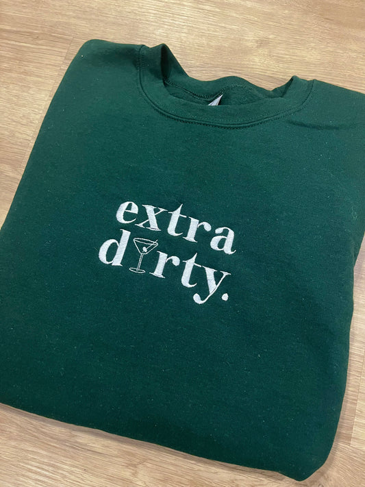 Extra dirty embroidered crewneck sweatshirt