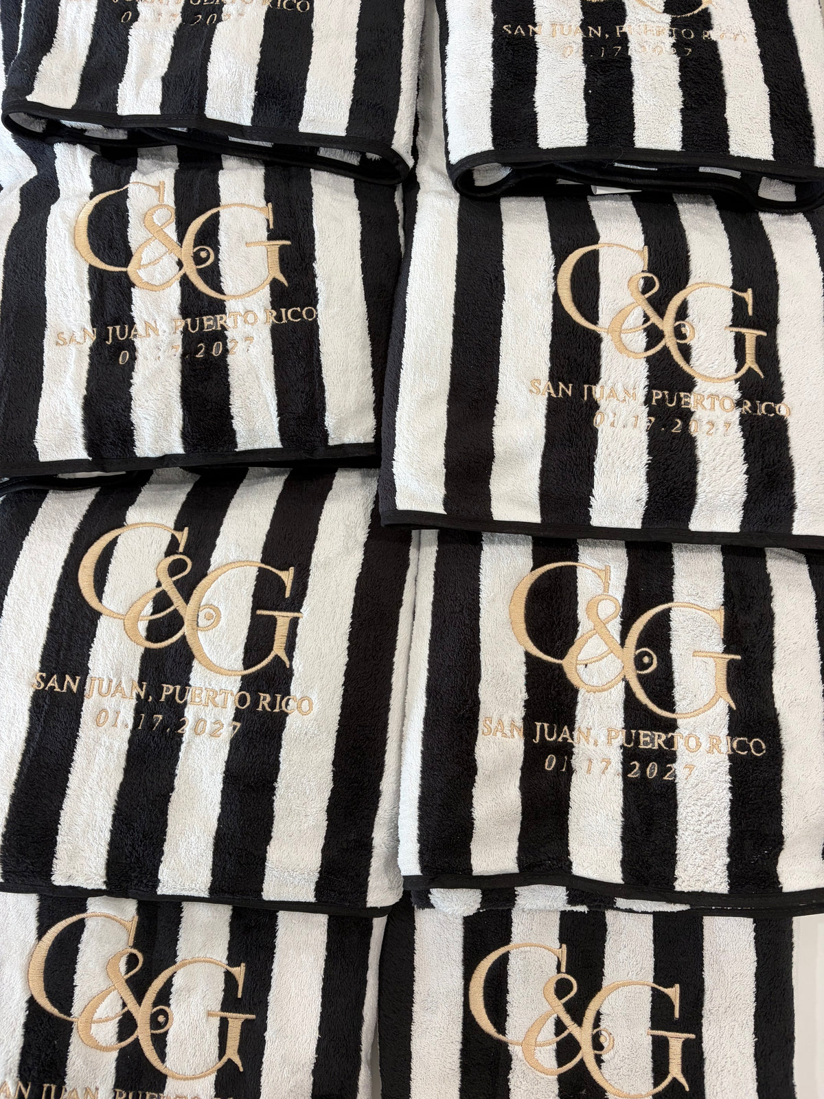 Custom embroidered micro fiber cabana towels