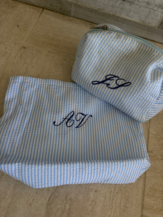 2 pcs striped makeup bags