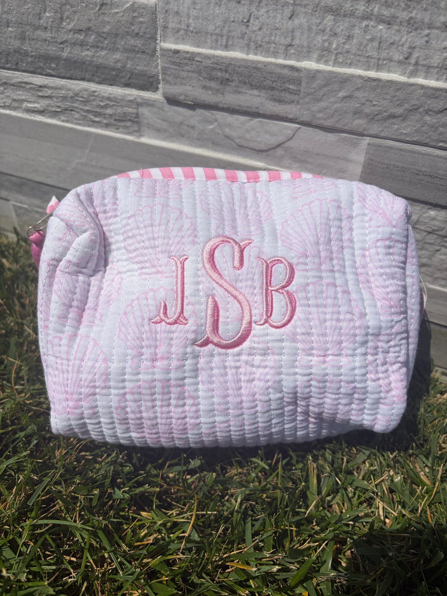 Pink seashell tote, mini tote and makeup bag BUNDLE