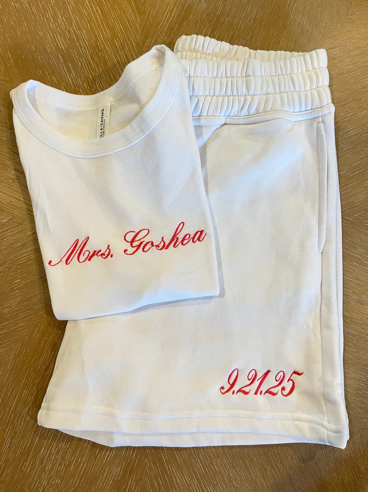 Custom embroidered halter tank and shorts