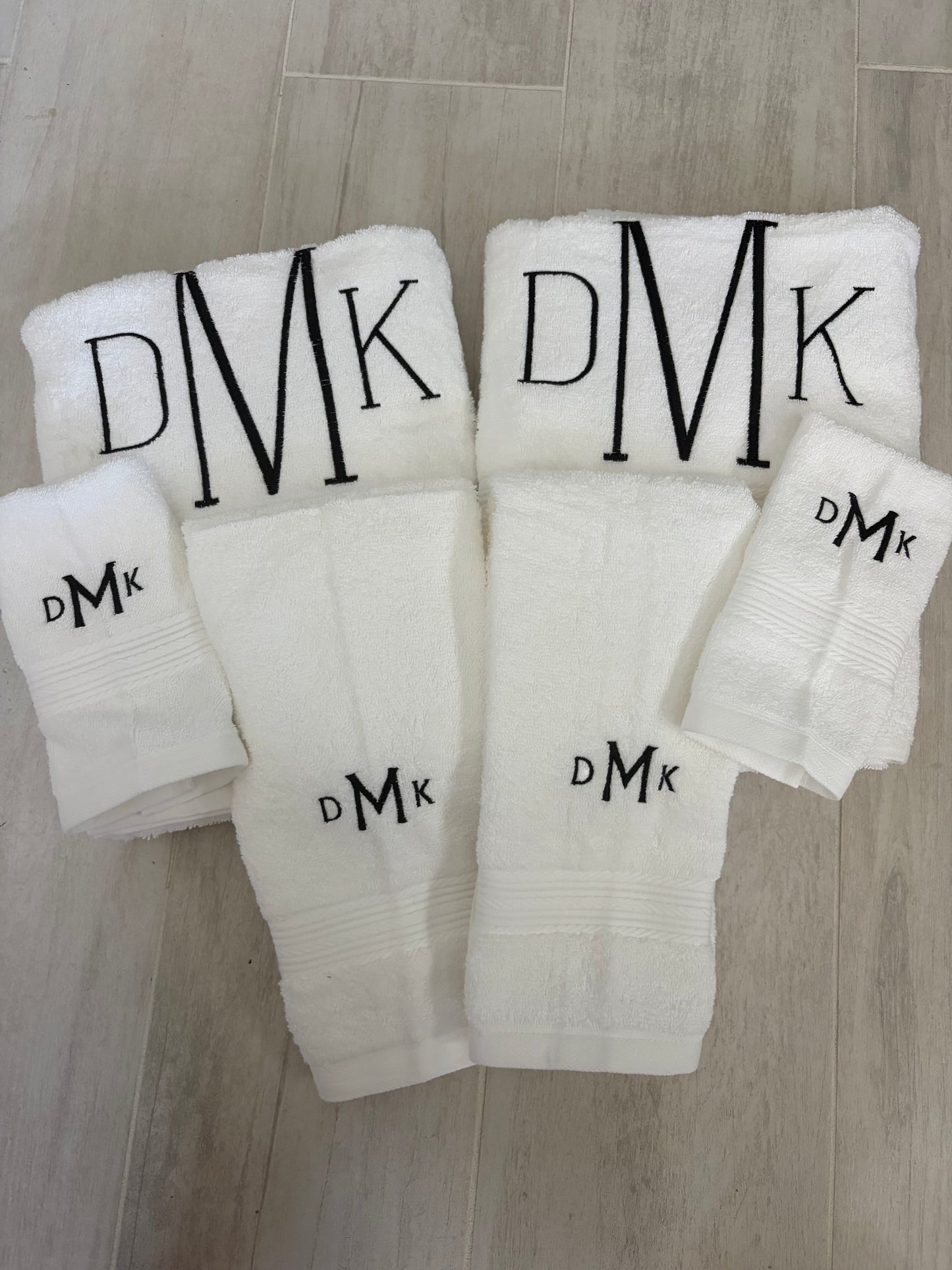 6 piece custom towel set