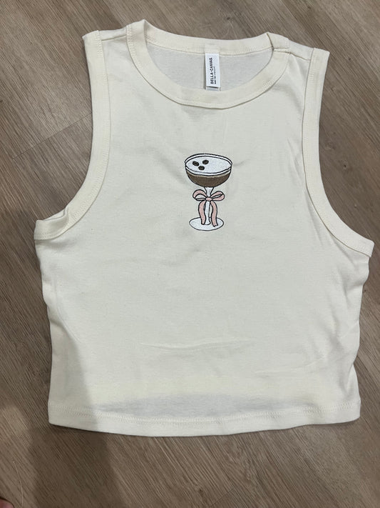 Espresso martini embroidered tank top