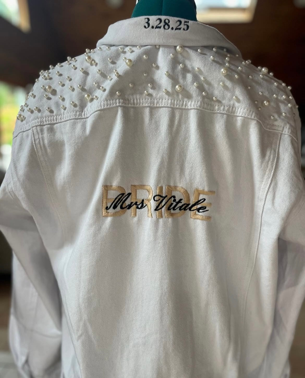 Custom embroidered denim jacket