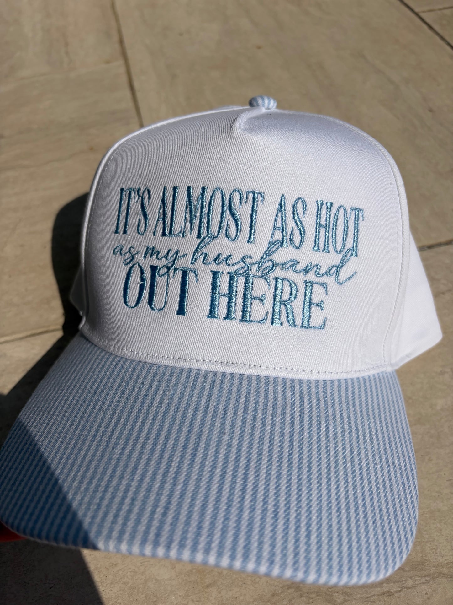 Hot as my husband embroidered hat