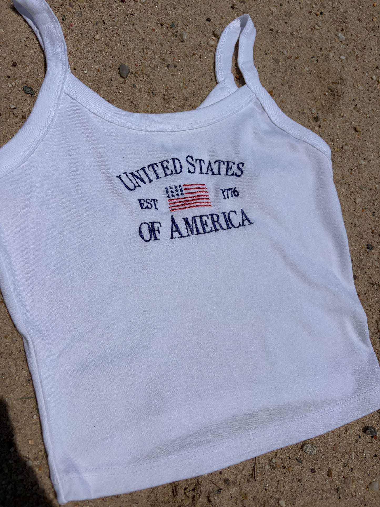 United States of America embroidered tank top