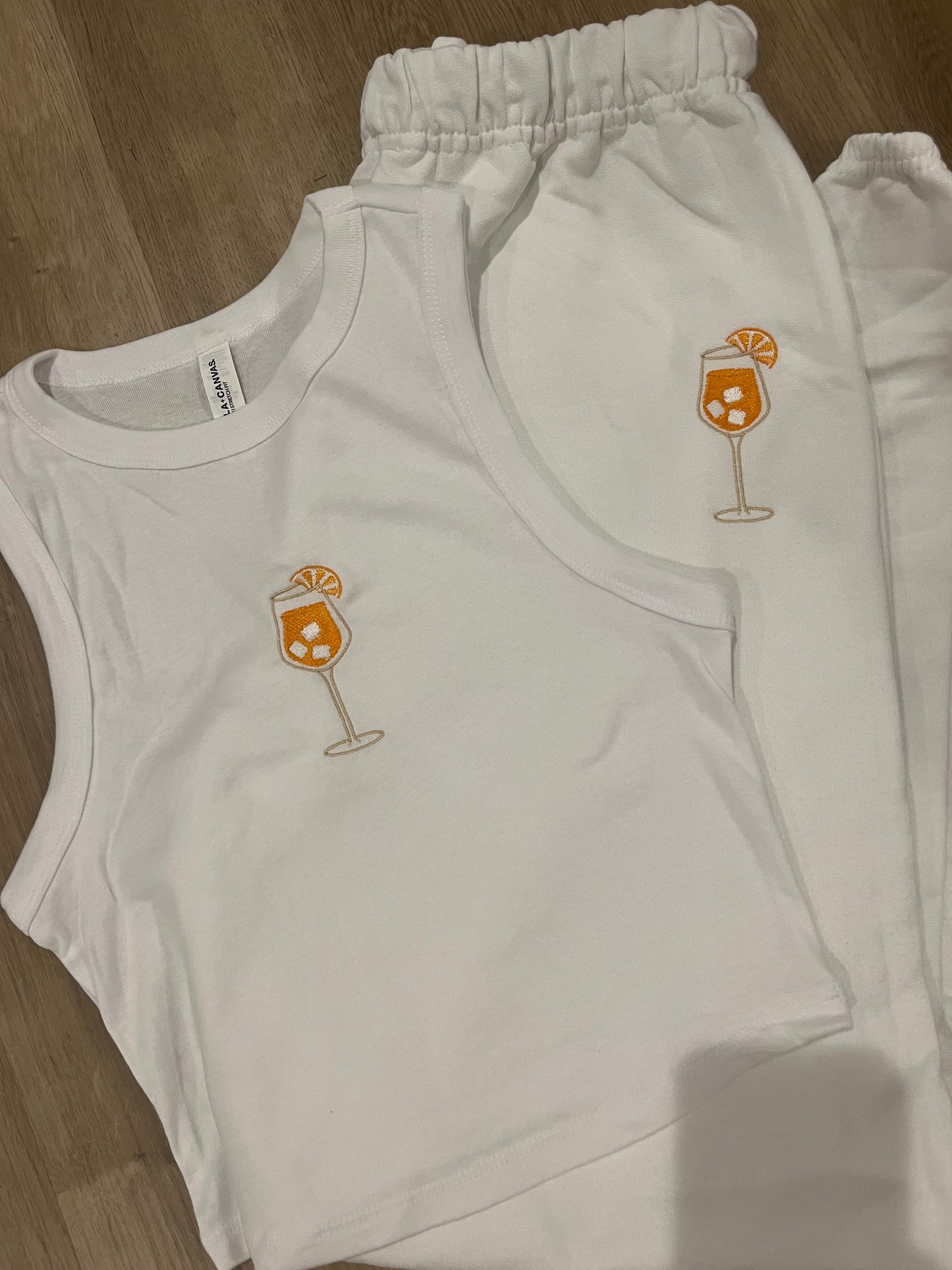 Aperol Spritz embroidered set