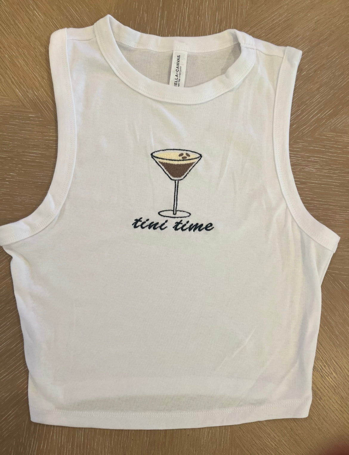 Tini time espresso tank top