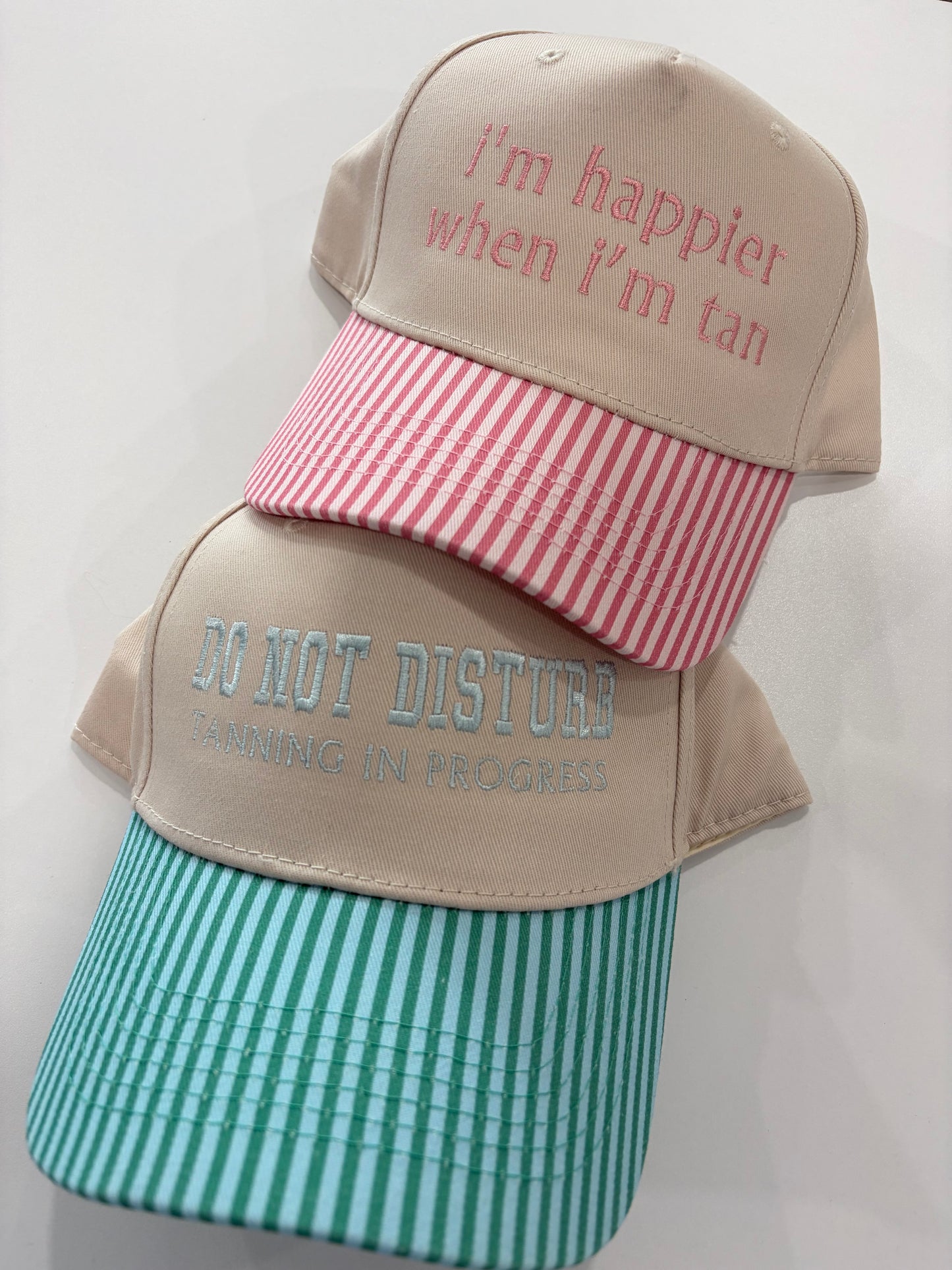Custom striped bill embroidered hats