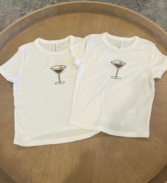 Espresso martini embroidered babydoll tee