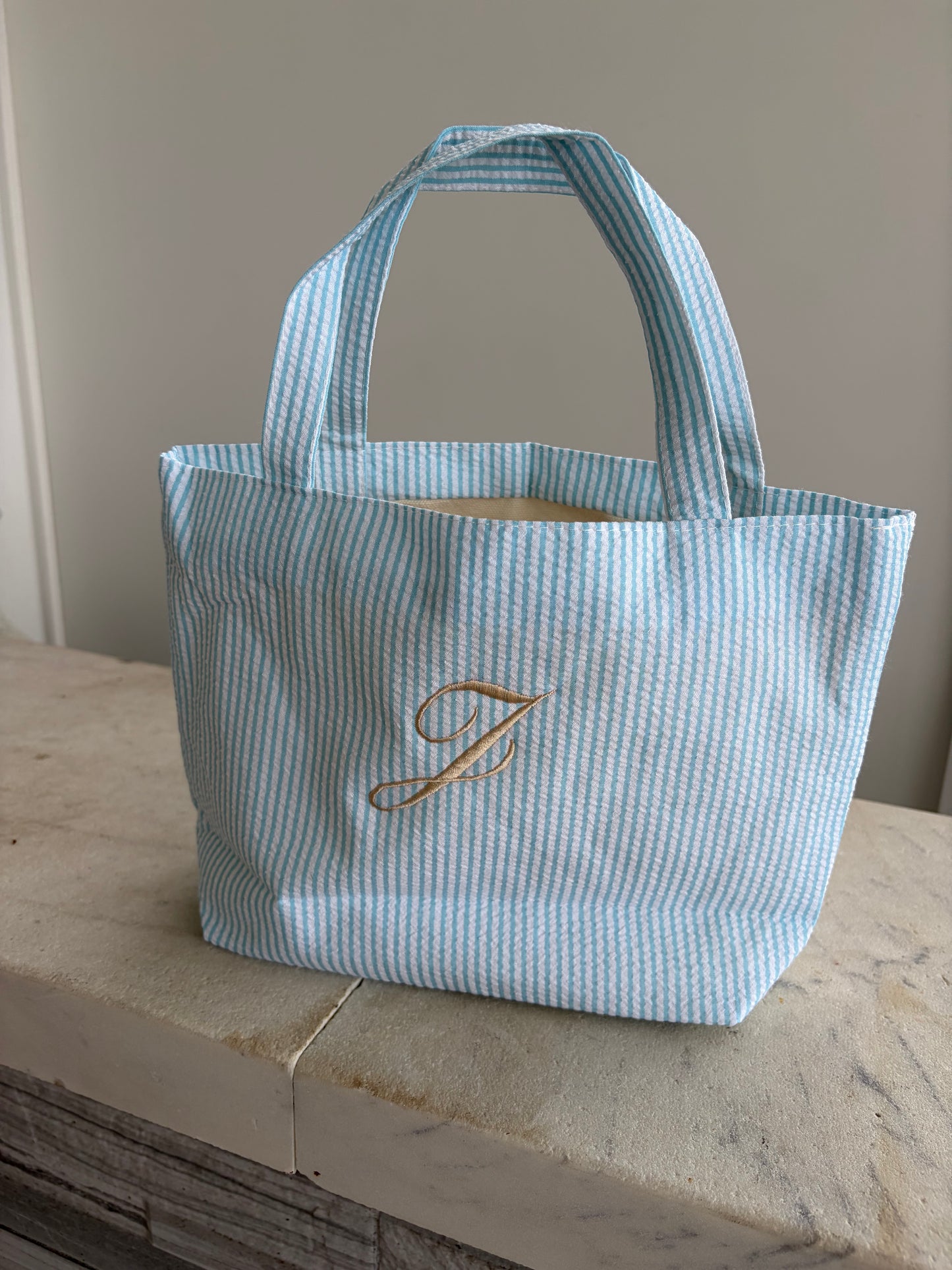 Mini custom embroidered tote/toiletry bag