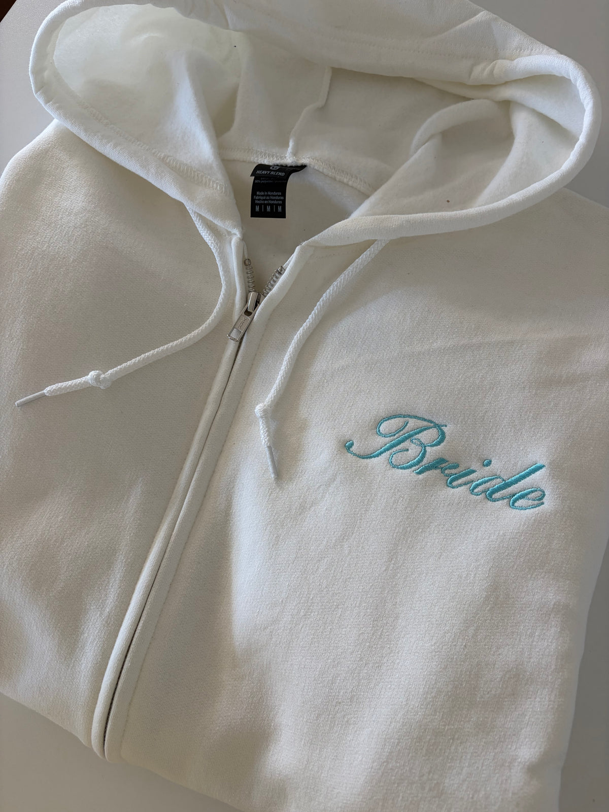 Custom embroider zip up hoodie