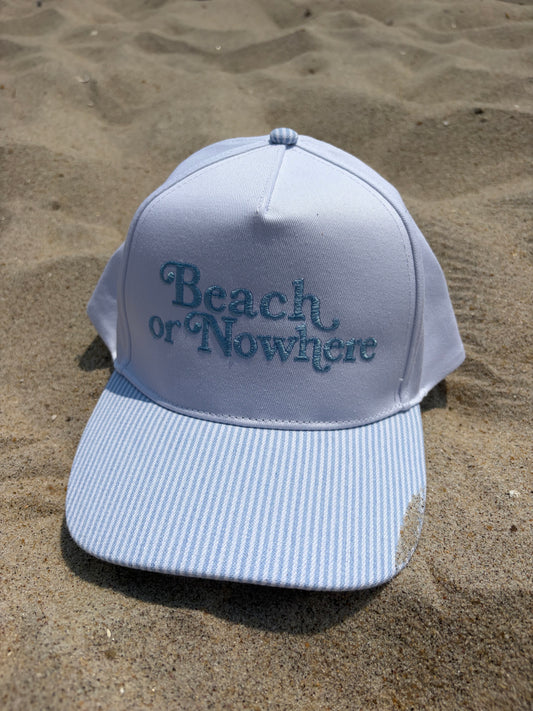Beach or nowhere embroidered hat