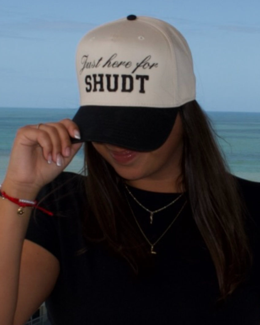 Just here for (text) trucker hat