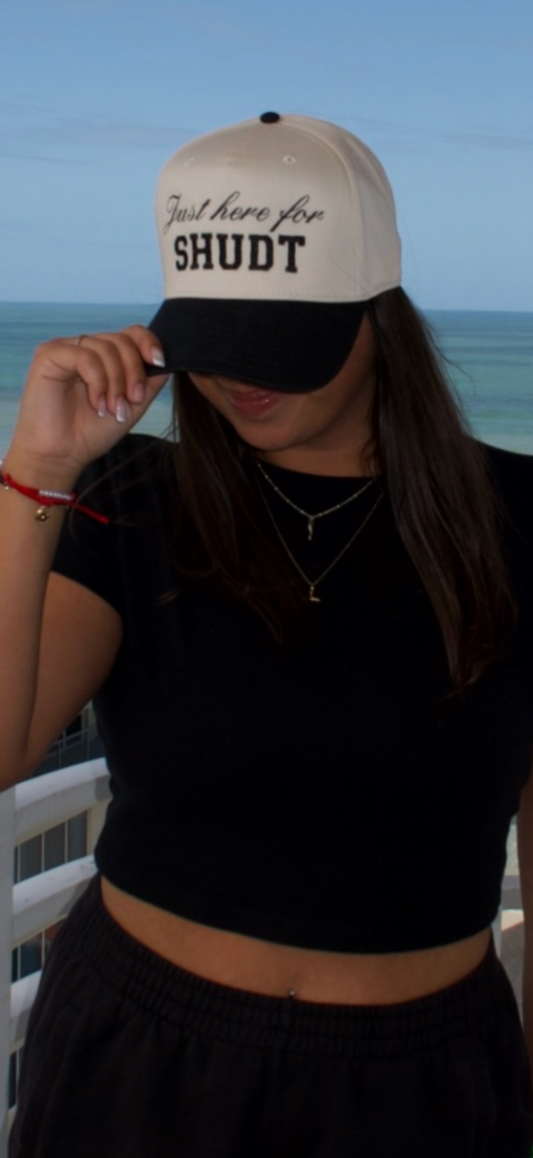 Just here for (text) trucker hat