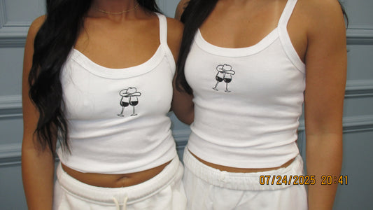 Cowgirl wine glass tank