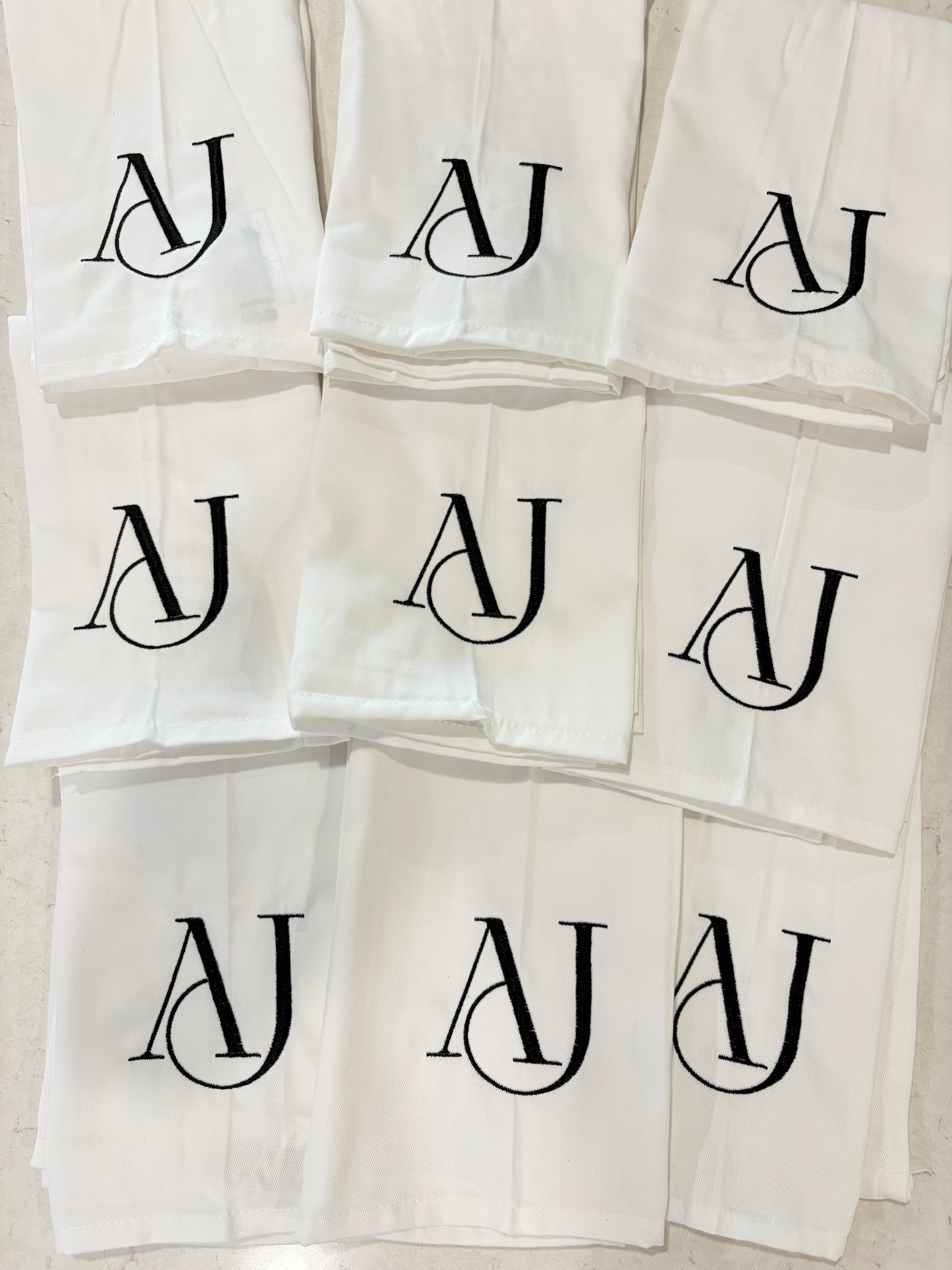 12 PACK embroidered cloth napkins