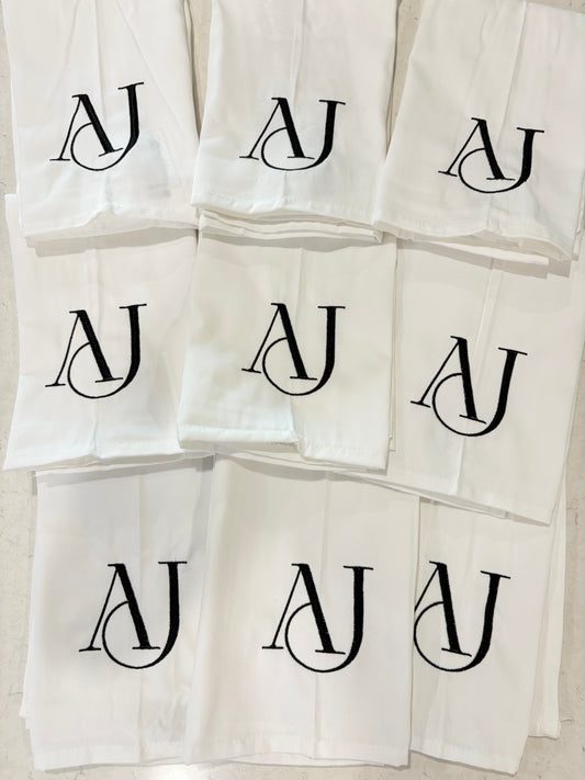 12 PACK embroidered cloth napkins
