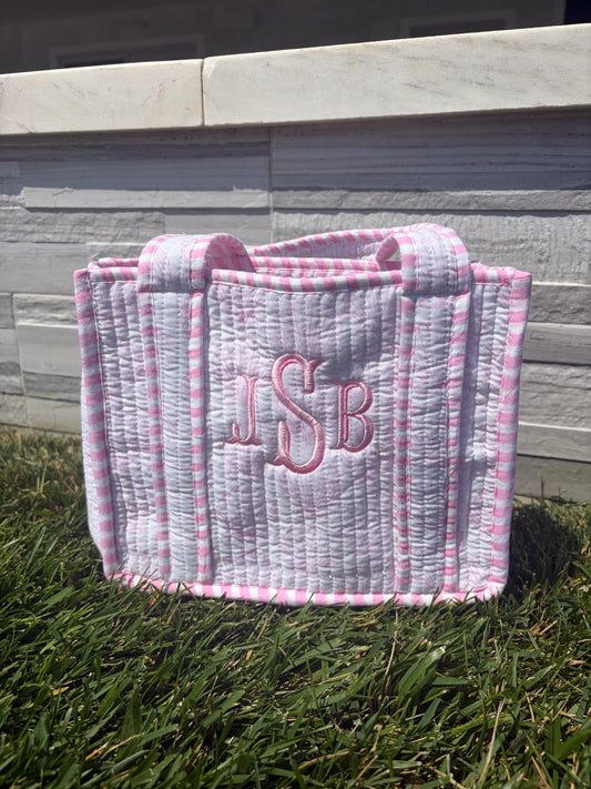 Pink seashell mini tote bag