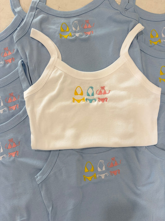 Bikini embroidered tank