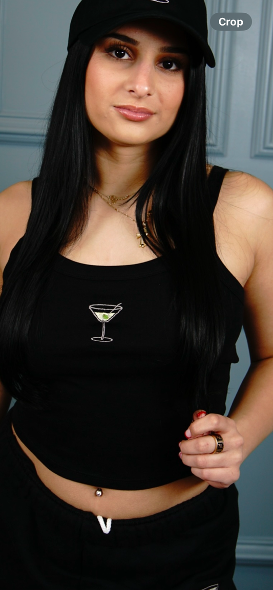 Dirty martini embroidered tank