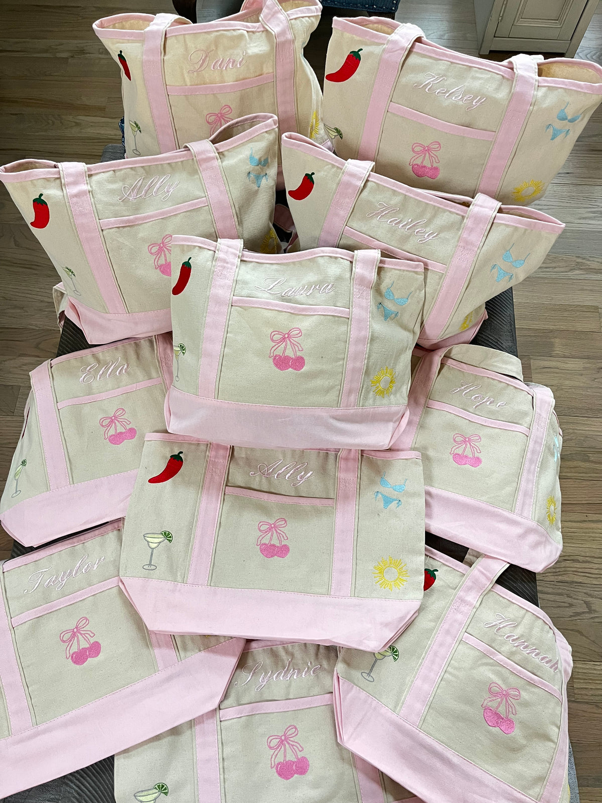 Custom embroidered bachelorette tote bags – Threaded Creations