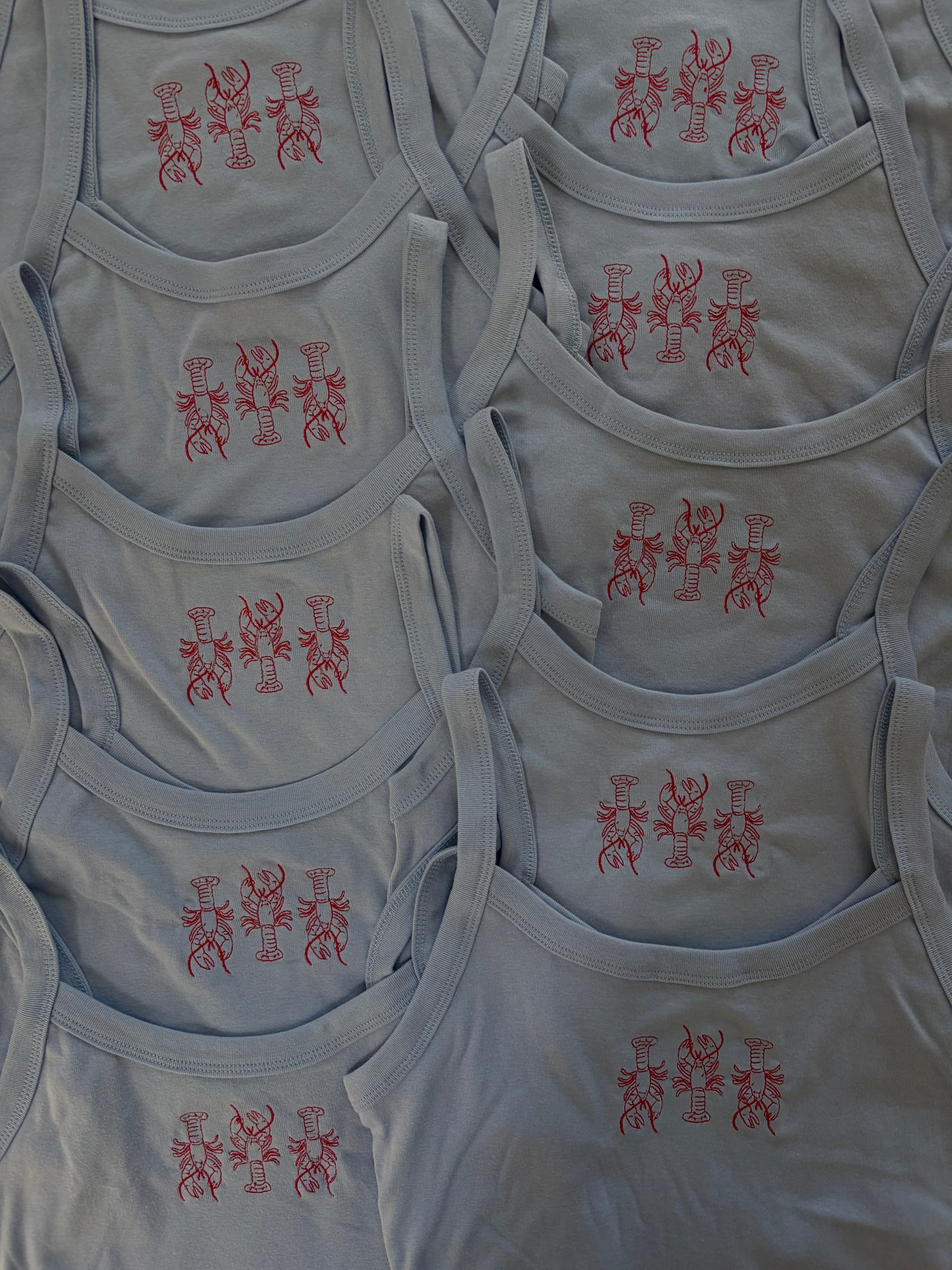 Lobster embroidered tank top