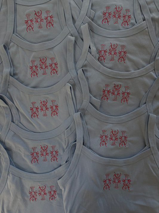 Lobster embroidered tank top