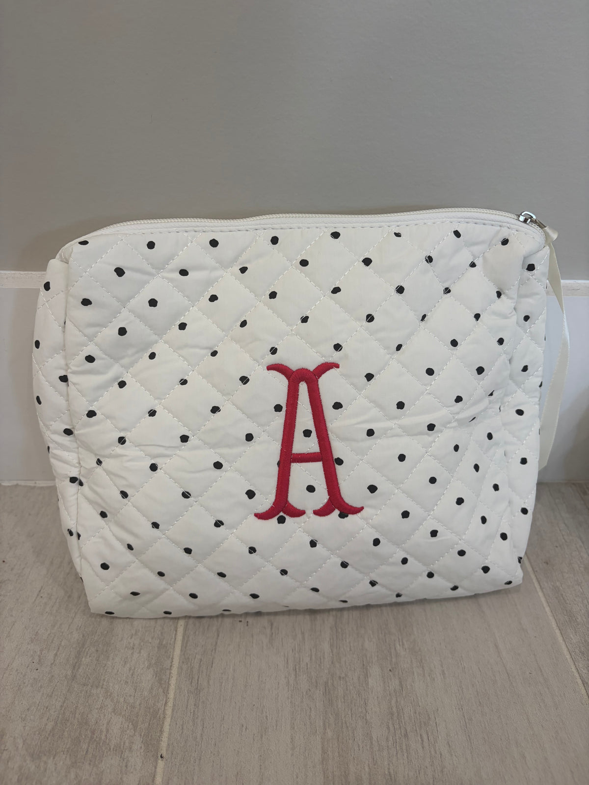 3 piece polka dot makeup bag bundle