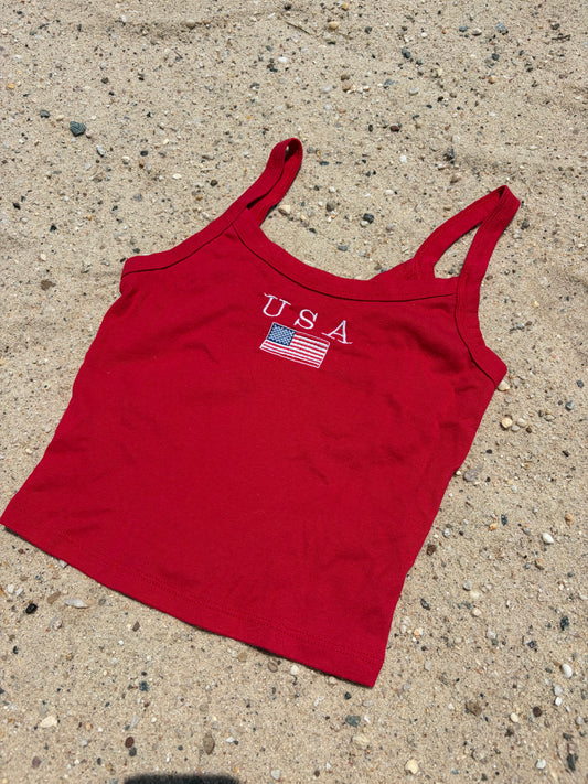 USA embroidered tank