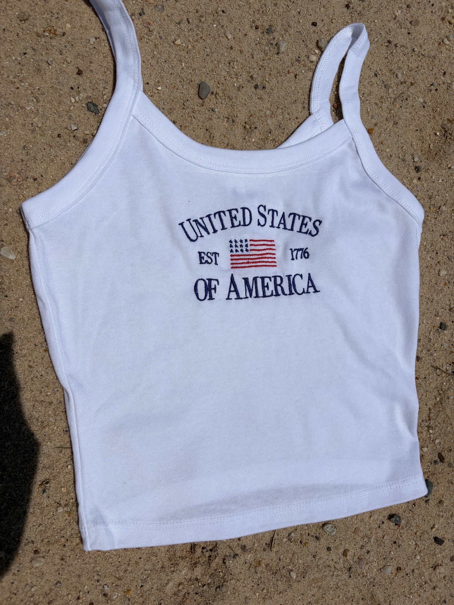 United States of America embroidered tank top