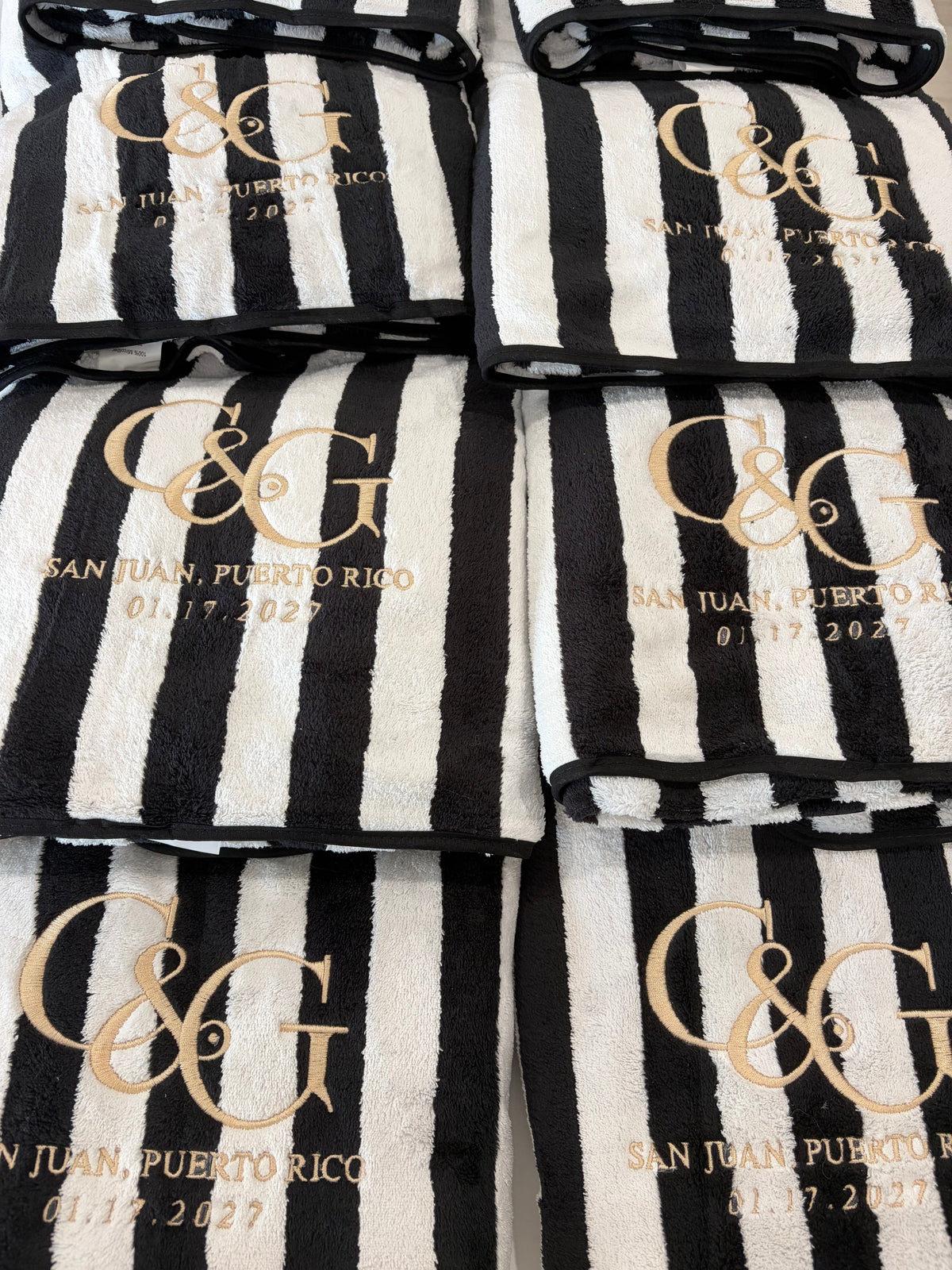 Custom embroidered micro fiber cabana towels