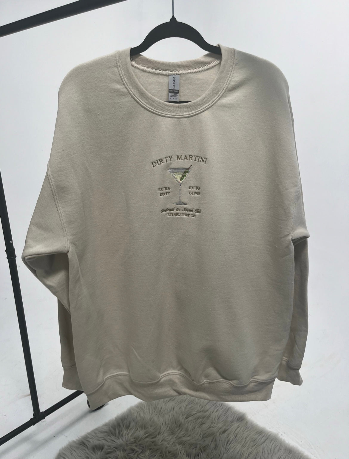 Dirty martini social club embroidered crewneck sweatshirt