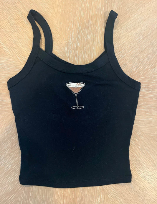 Espresso martini embroidered tank