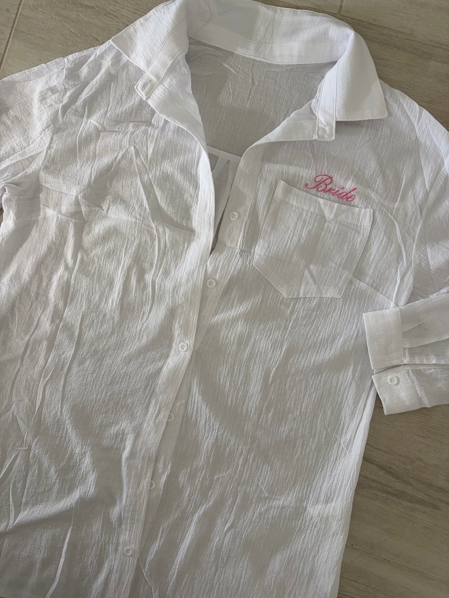 Custom embroidered long sleeve dress cover up