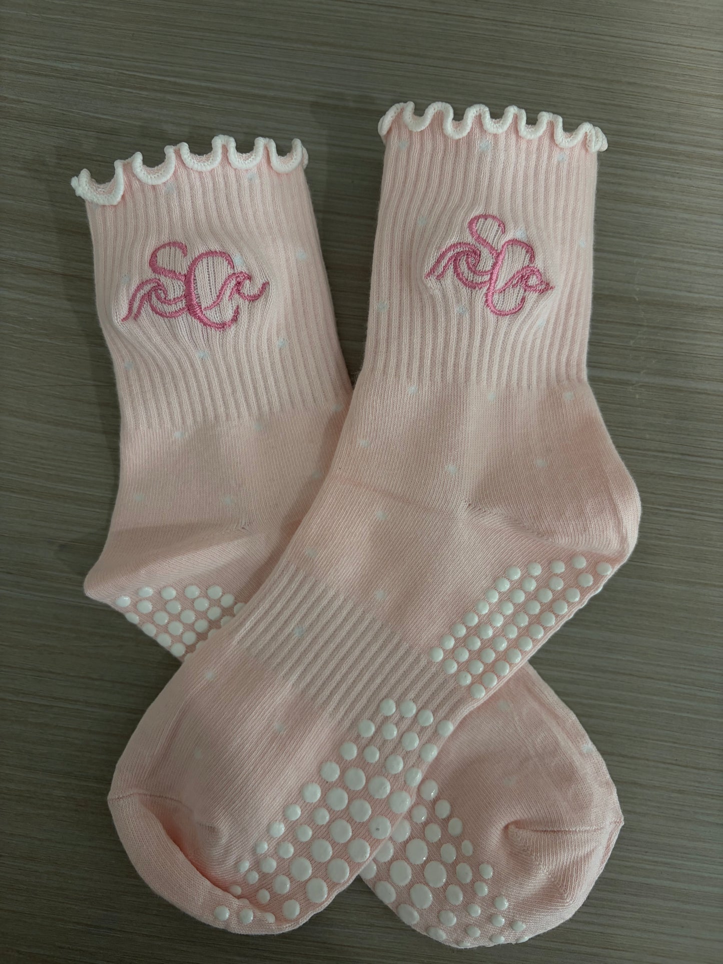 Polka dot grip socks